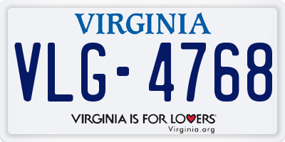 VA license plate VLG4768