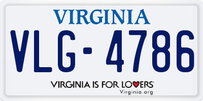 VA license plate VLG4786