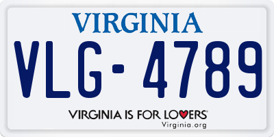 VA license plate VLG4789