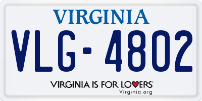 VA license plate VLG4802