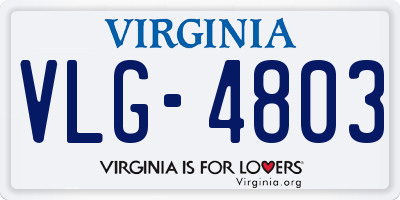 VA license plate VLG4803