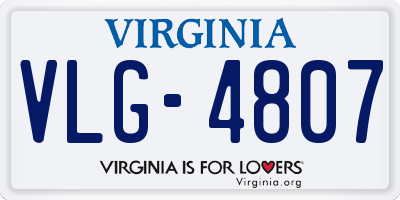 VA license plate VLG4807