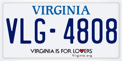 VA license plate VLG4808