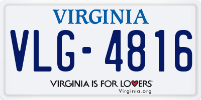 VA license plate VLG4816