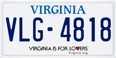 VA license plate VLG4818