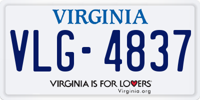 VA license plate VLG4837