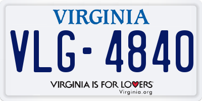 VA license plate VLG4840