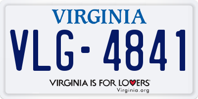 VA license plate VLG4841