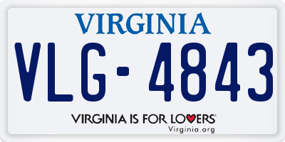 VA license plate VLG4843