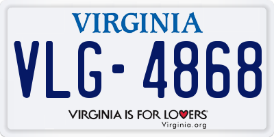 VA license plate VLG4868