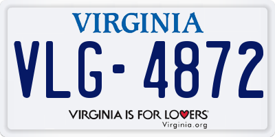 VA license plate VLG4872