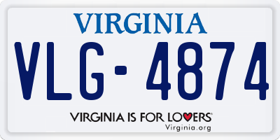 VA license plate VLG4874