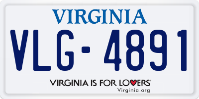 VA license plate VLG4891