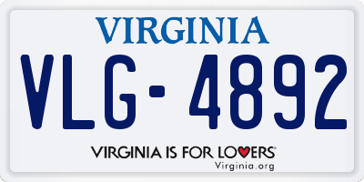 VA license plate VLG4892