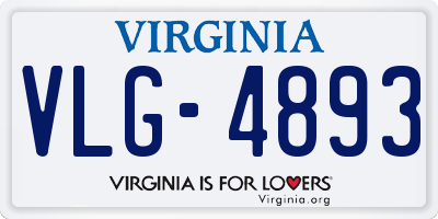 VA license plate VLG4893