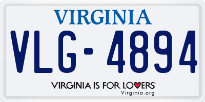 VA license plate VLG4894