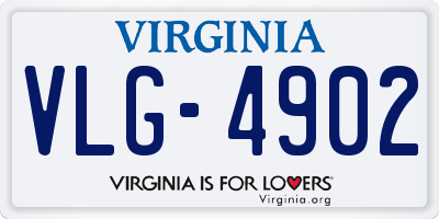 VA license plate VLG4902