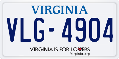 VA license plate VLG4904