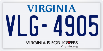 VA license plate VLG4905