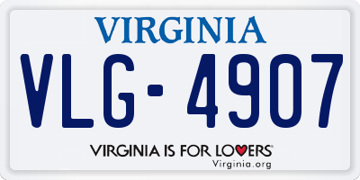 VA license plate VLG4907