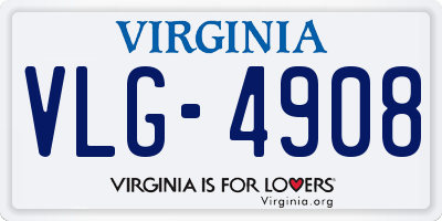 VA license plate VLG4908