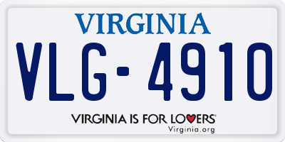 VA license plate VLG4910