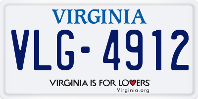 VA license plate VLG4912