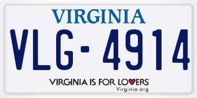 VA license plate VLG4914