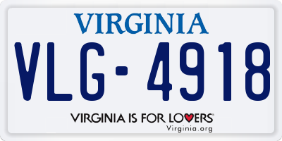 VA license plate VLG4918