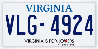 VA license plate VLG4924
