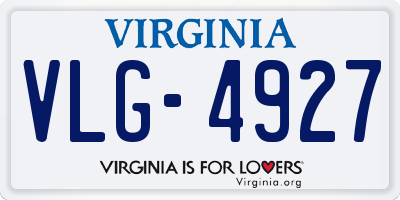 VA license plate VLG4927