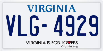 VA license plate VLG4929