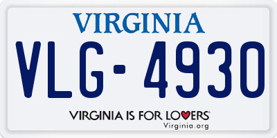 VA license plate VLG4930