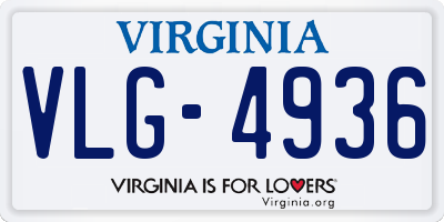 VA license plate VLG4936