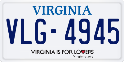 VA license plate VLG4945