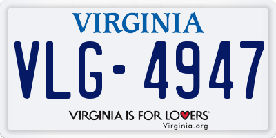 VA license plate VLG4947