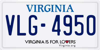 VA license plate VLG4950