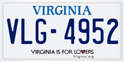 VA license plate VLG4952