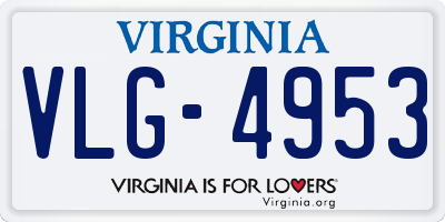 VA license plate VLG4953