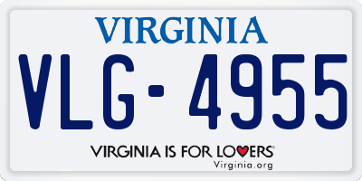 VA license plate VLG4955