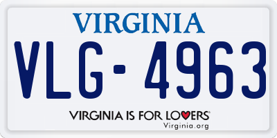 VA license plate VLG4963
