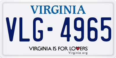 VA license plate VLG4965