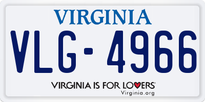 VA license plate VLG4966