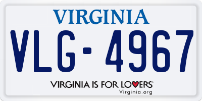 VA license plate VLG4967