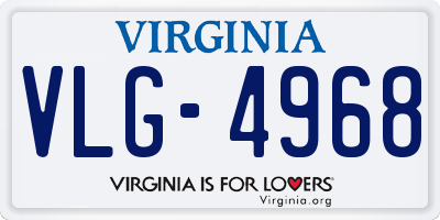 VA license plate VLG4968