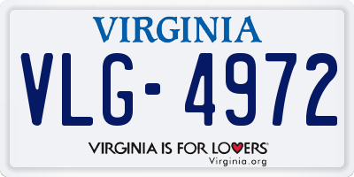VA license plate VLG4972