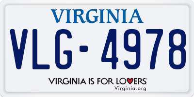 VA license plate VLG4978