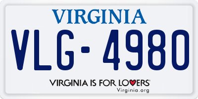 VA license plate VLG4980