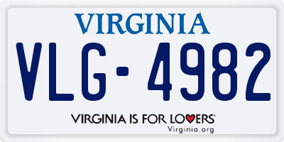 VA license plate VLG4982