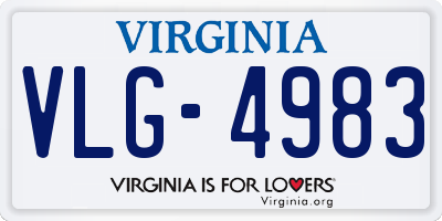 VA license plate VLG4983